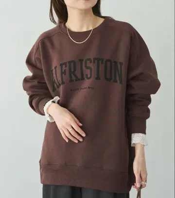 로고 프린트 속기모 맨투맨 풀오버