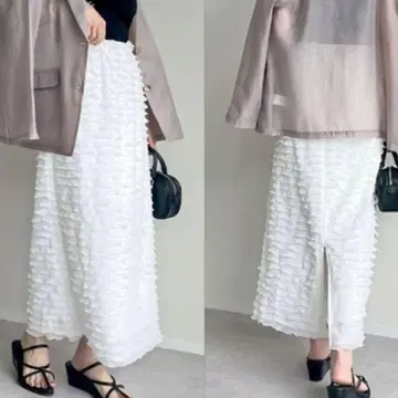 Re:EDIT 리디 프릴 스커트 화이트 S