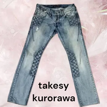 takesy kurorawa 이탈리아제 데미지 데님 라이트 블루