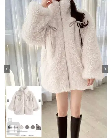 GRL 리본 포함 보아 자켓 아이보리