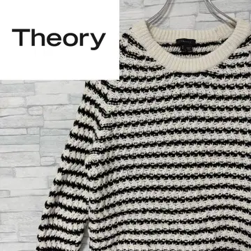 theory 띠어리 보더 니트 스웨터 울 100% S