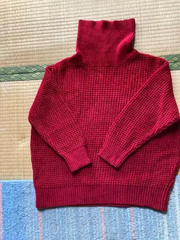 사토 타케루 ABYTS 터틀넥 와플 니트 빨간색 사이즈 1