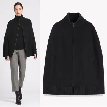 띠어리 럭스 2023 판초 니트 암커버 포함 미사용 블랙