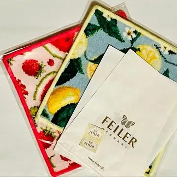 미사용 새상품 페이러 타월 손수건 후르츠 포푸리 레몬 잎 패턴입니다