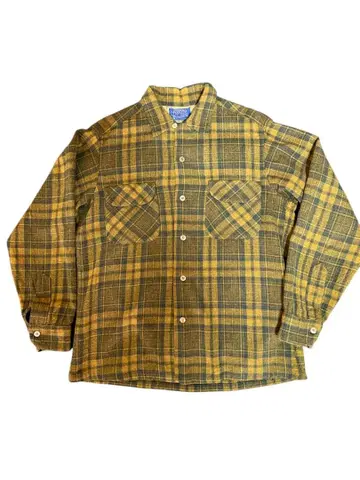 PENDLETON 펜들턴 울 셔츠 블랙 머스타드 브라운 60s