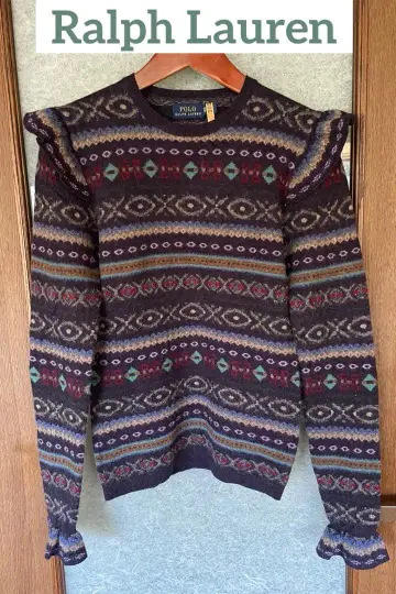 컨디션 최상 랄프 로렌 캐시미어 혼방 울 뜨개질 페어아일 스웨터