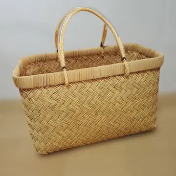 대나무 바구니 쇼핑 바구니 시장 바구니 바스켓백 대나무 바스켓백 마르쉐