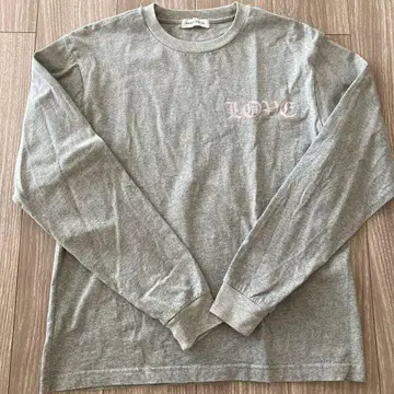 MAISON SPECIAL 그레이 LOVE 프린트 긴팔 T셔츠