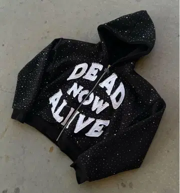 DEAD NOW ALIVE 스팽글 후드티 archive opium