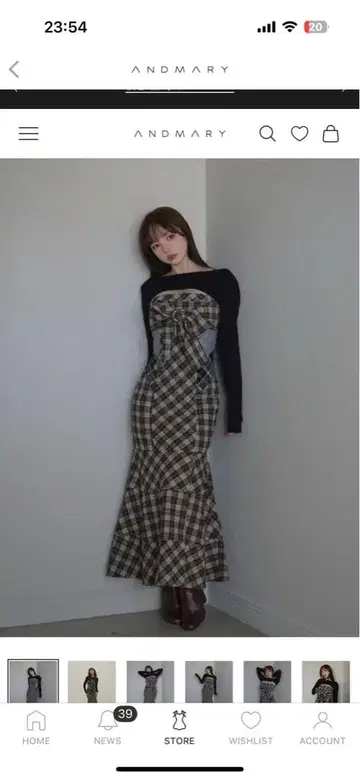 andmary juni 체크 드레스