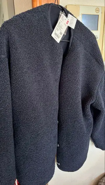 오늘까지 선착순 1명 유니클로 따뜻한 보아 플리스 가디건 네이비 L