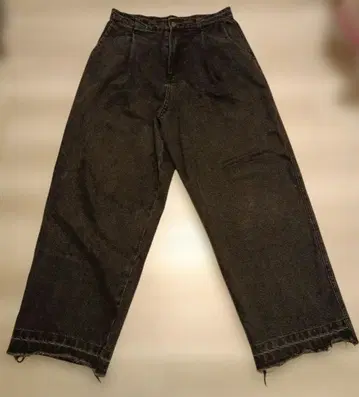 블랙 그레이 와이드 데님