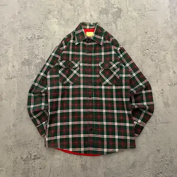 빈티지 ( L 상당 ) 헤비 플란넬 셔츠*체크*안감 퀼팅*두꺼운 원단