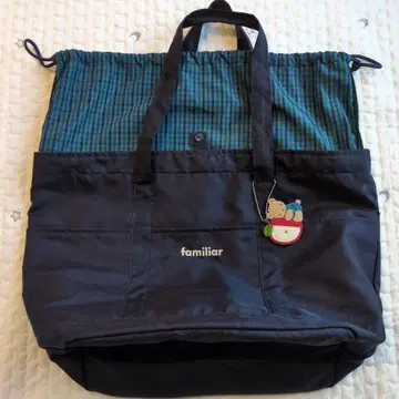 familiar 마더백 네이비 체크 무늬