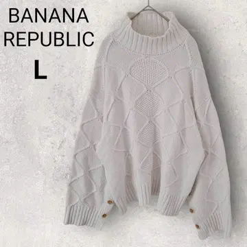 바나나리퍼블릭 긴팔 케이블 니트 스웨터 L 아이보리 루즈핏