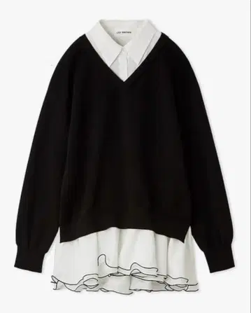 릴리 브라운 셔츠 도킹 프릴 미니 원피스