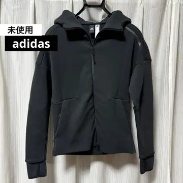[ 미사용 ] adidas 풀 지퍼 후디 블랙 L 사이즈