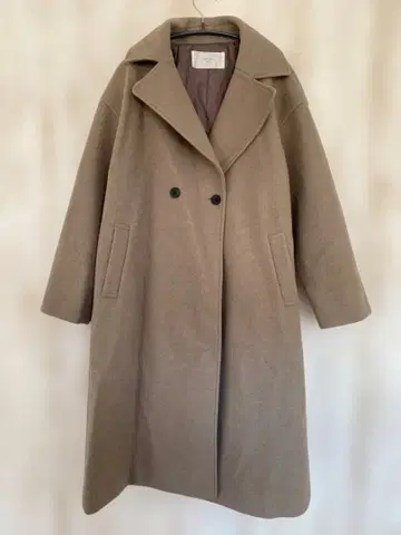 abahaouse ecru 베이지 더블 브레스트 코트