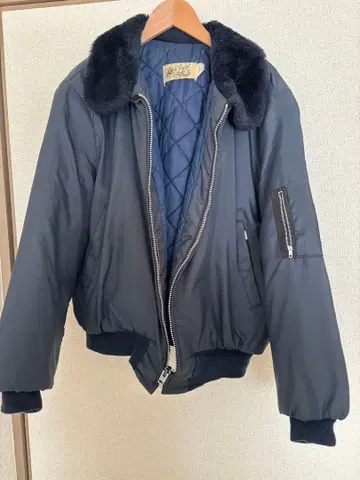 나일론 플라이트 자켓 옷깃 보아 네이비 단장