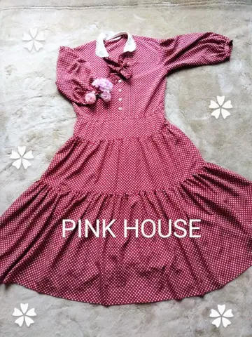 새상품급 핑크하우스 고져스 원피스 도트 빨간색 디즈니