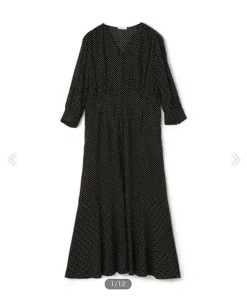 3134 TOMORROWLAND 도트 프린트 V넥 머메이드 원피스