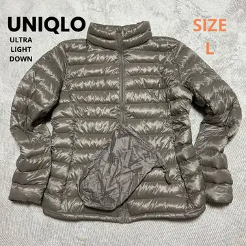 유니클로 울트라 라이트 다운 자켓 L 사이즈 모카 브라운 수납 봉투 포함