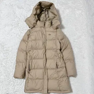 현행 Lacoste 라코스테 후드 부착 미들 기장 다운 코트 발수