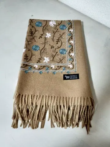 캐시미어 100% 울 자수 스톨