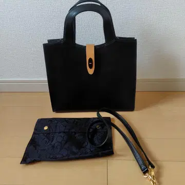 WAKO 다크 그린 가죽 토트백 숄더 스트랩 포함 새상품급