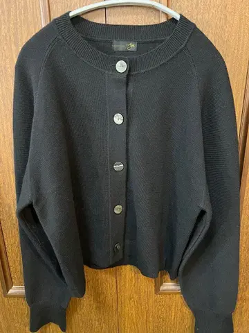 야마다야 Aga 블랙 니트 가디건 버튼 포함