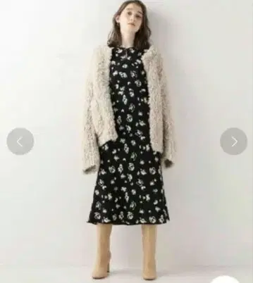 새상품급 Noble 바이컬러 플라워 원피스