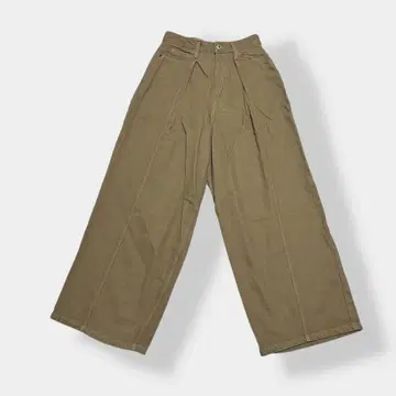 니코앤드 백 벨트 부착 턱 와이드 팬츠 와이드 데님 베이지 L