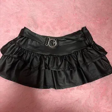 y2k 다크 코켓 가죽 스커트 헤이세이 갸루