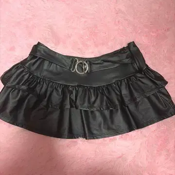 y2k 다크 코켓 가죽 스커트 헤이세이 갸루