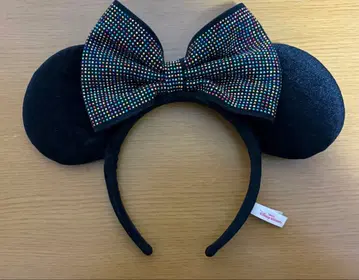 [새상품급] 미니 머리띠 레인보우 도트 블랙 디즈니 리조트 한정판