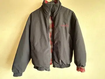 지하인 리버서블 다운 자켓 블랙 빨간색 체크 STAFFPICK