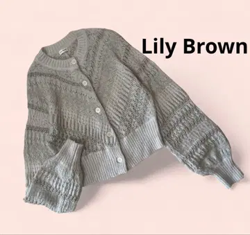 Lily Brown 모헤어 라메 자카드 니트 상의 가디건