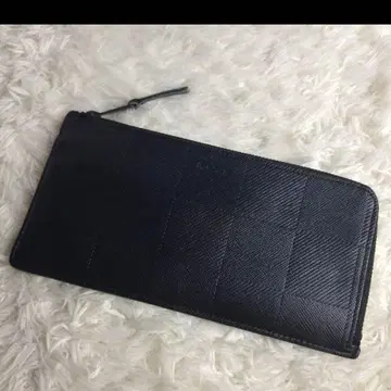 폴스미스 L자형 지퍼 장지갑 체커 엠보싱 블랙