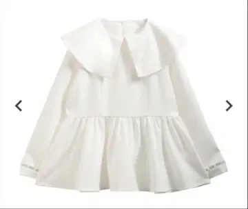 핏모어 빅 칼라 사다리 펄 슬리브 상의 화이트