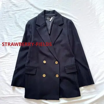 일본제 스트로베리 필드 골드 버튼 더블 자켓 네이비 블레이저