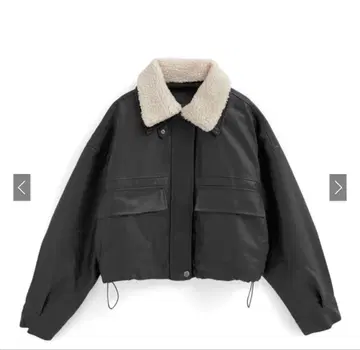 보아 카라 부착 블랙 가죽 자켓