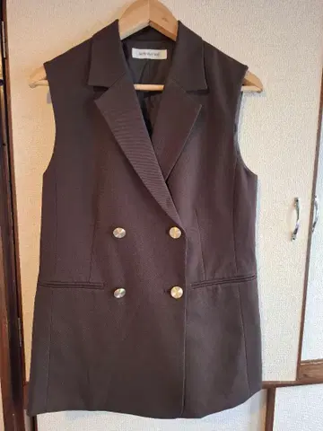 브라운 더블 브레스트 베스트