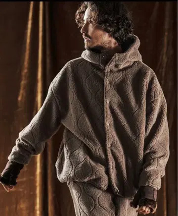 [ 새상품 ] ANGENEHM 앙게네임 보아 퀼팅 블루종 브라운 M