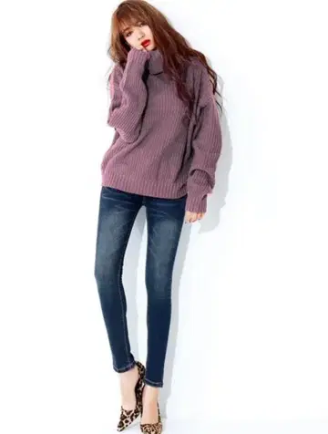 GRL 모카 터틀넥 니트