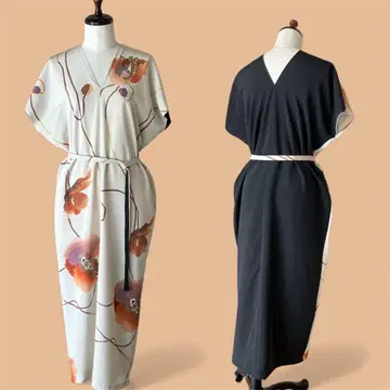 기모노 리메이크 덧입는 원피스 풀오버 원피스 별도 리본 끈 포함