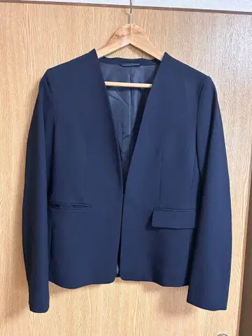 네이비 노카라 자켓 M