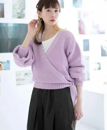 G8210*KBF  어반 리서치 니트 가디건 연보라