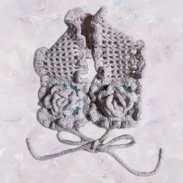 핸드메이드 장미 니트 헤어 액세서리 털실 크로 셰 뜨개질