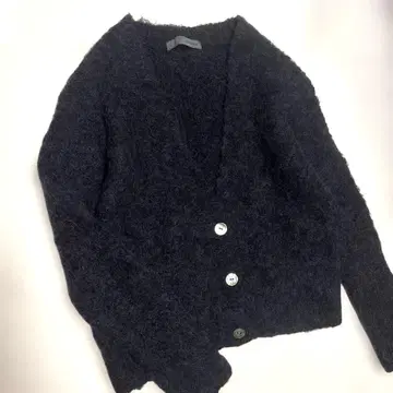 [ 스픽 앤 스팬 ] 숏 가디건 양모 알파카 네이비