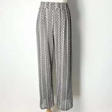 새상품급 지나시스 자카드 멀티 스트라이프 와이드 팬츠 F 화이트 블랙